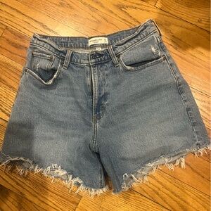 Abercrombie & Fitch Light Blue Distressed Denim Cutoff Shorts